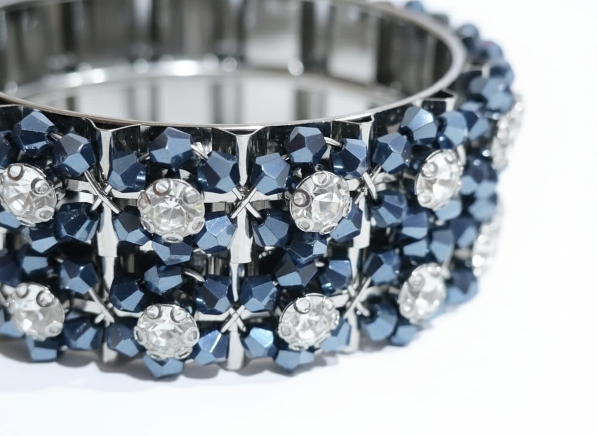 Black Crystal Designer Bangle - Image 2