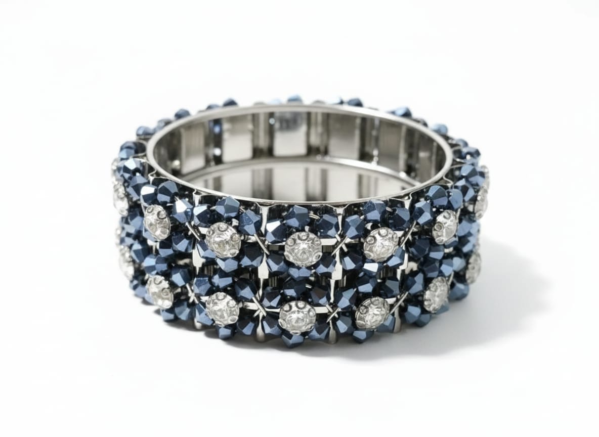 Black Crystal Designer Bangle
