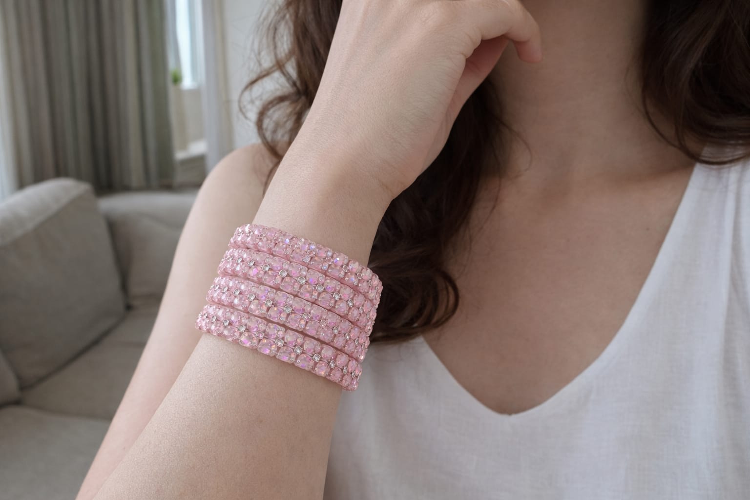 Premium Clear Crystal Designer bangle - Image 2