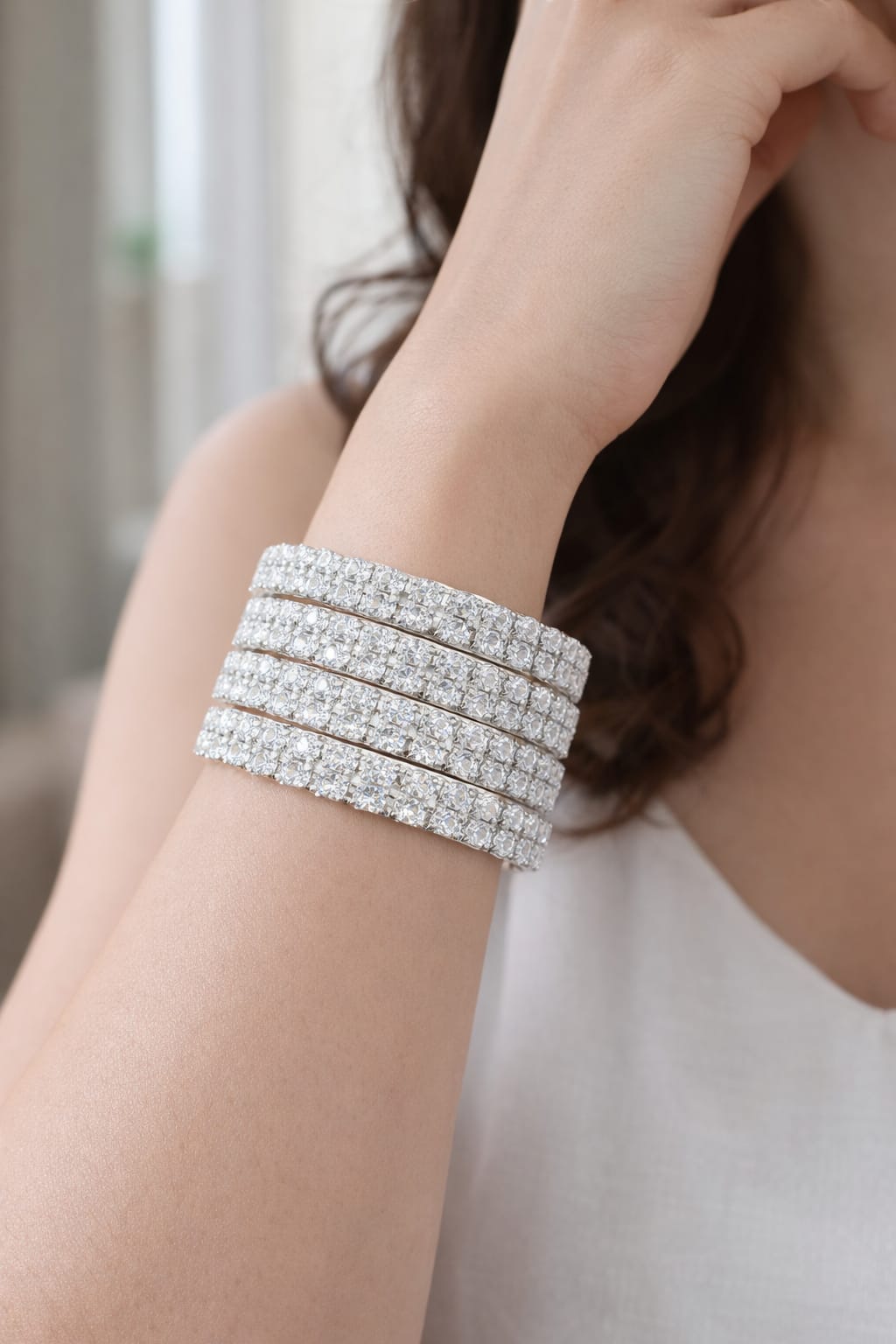 Premium Clear Crystal Designer bangle - Image 4