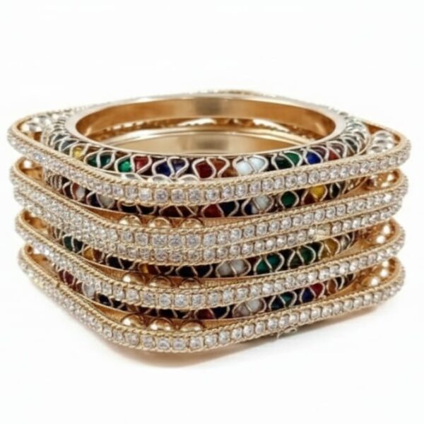 Multicolor Crystal Designer Bangle
