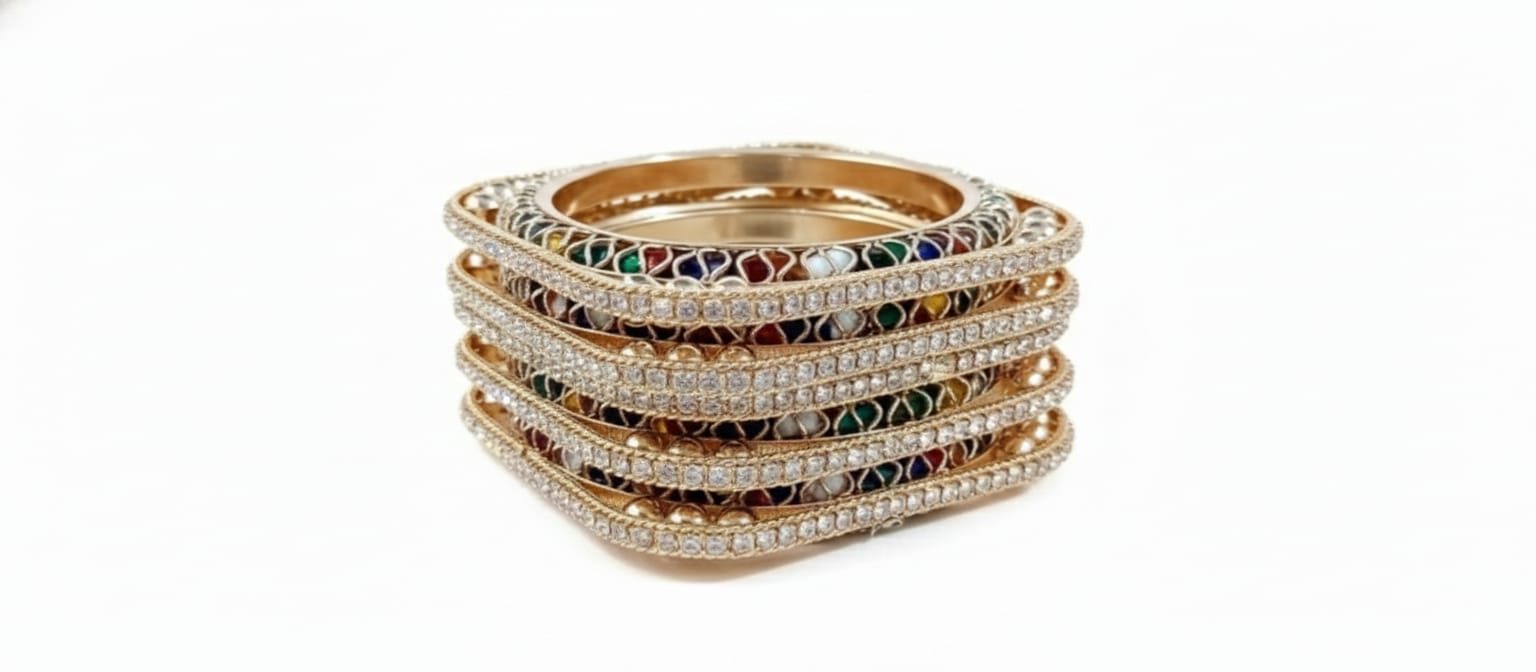 Multicolor Crystal Designer Bangle