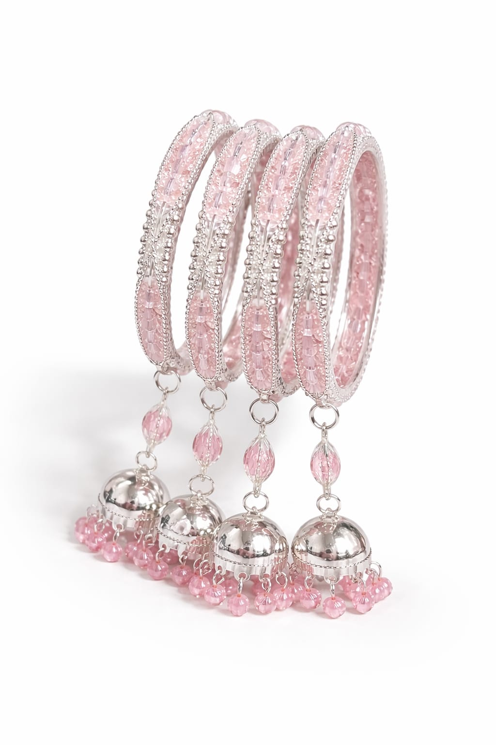 Silver Crystal Charm Bangle - Image 4