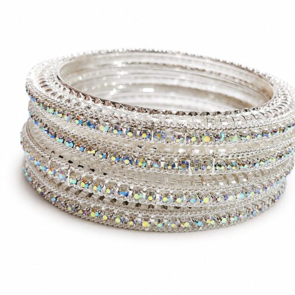 Aurora Crystal Bangle Set
