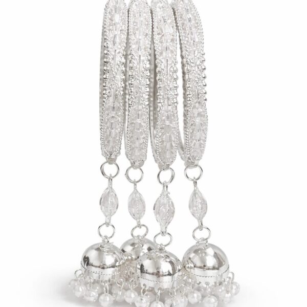 Silver Crystal Charm Bangle